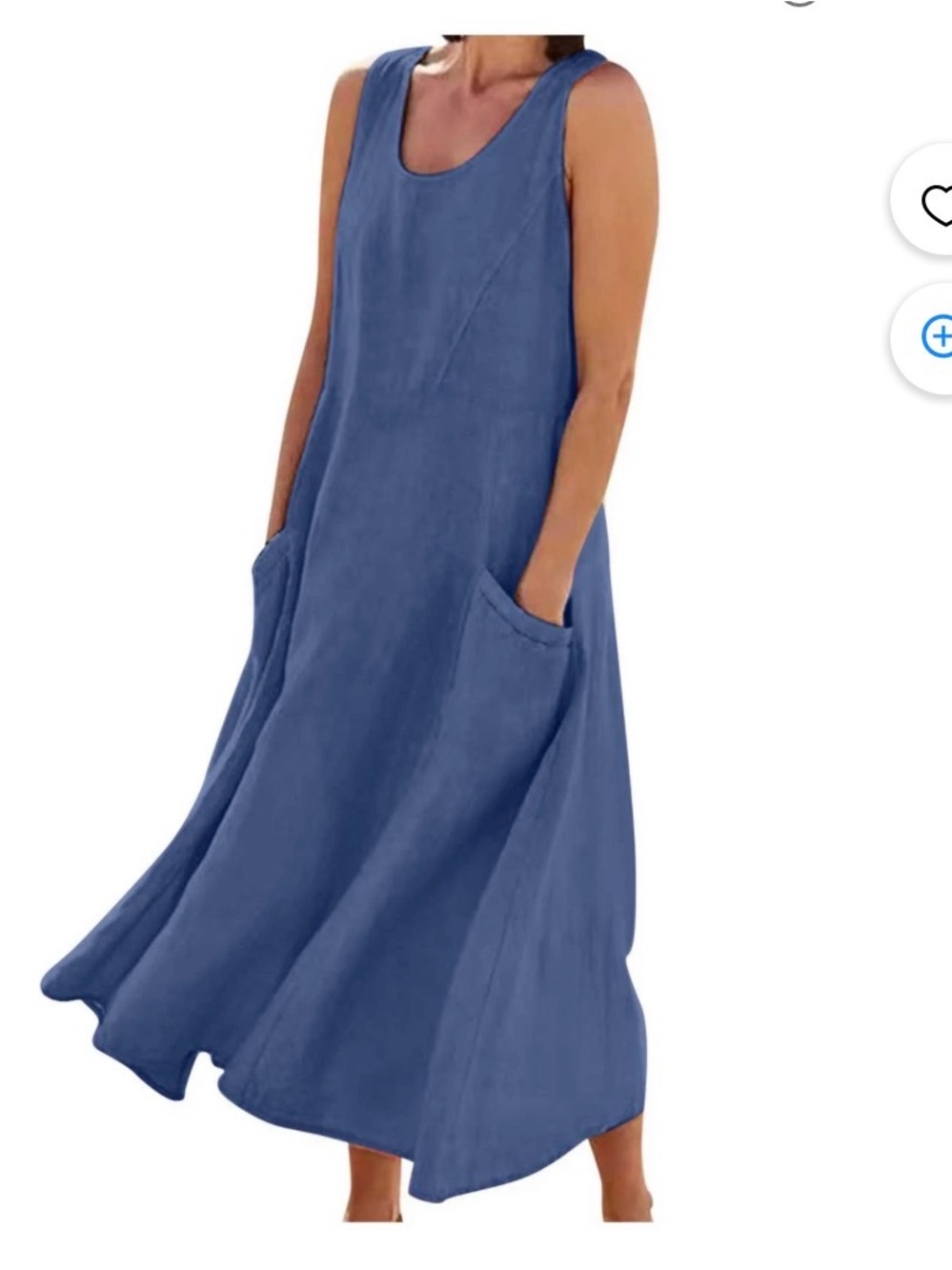 American Apparel Heathered Navy Cotton Blend Tank Maxi Dress One Size